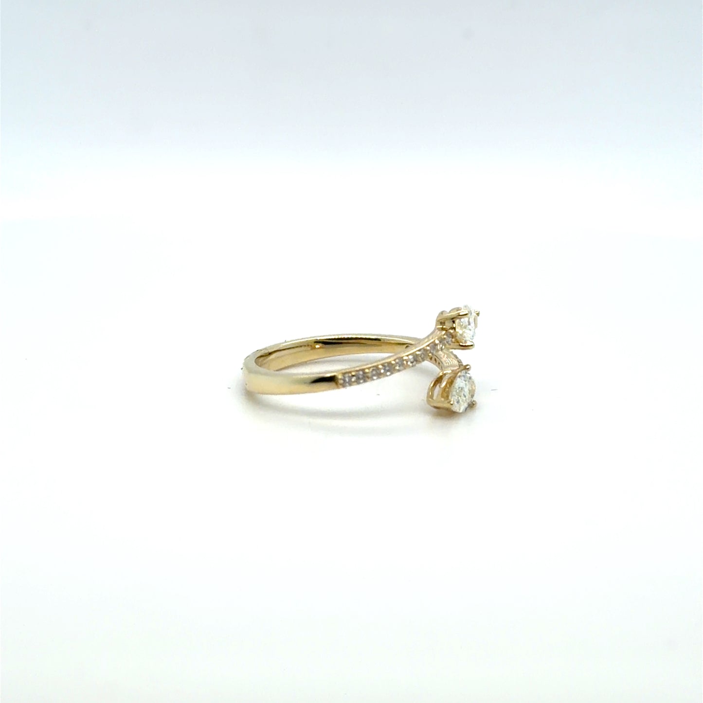 0.67 CTW Natural Diamond Pear Cluster Wrapped Band Ring in 14K Yellow Gold