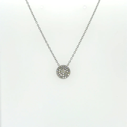 0.15 CTW Pavé Diamond Pendant in 10K White Gold
