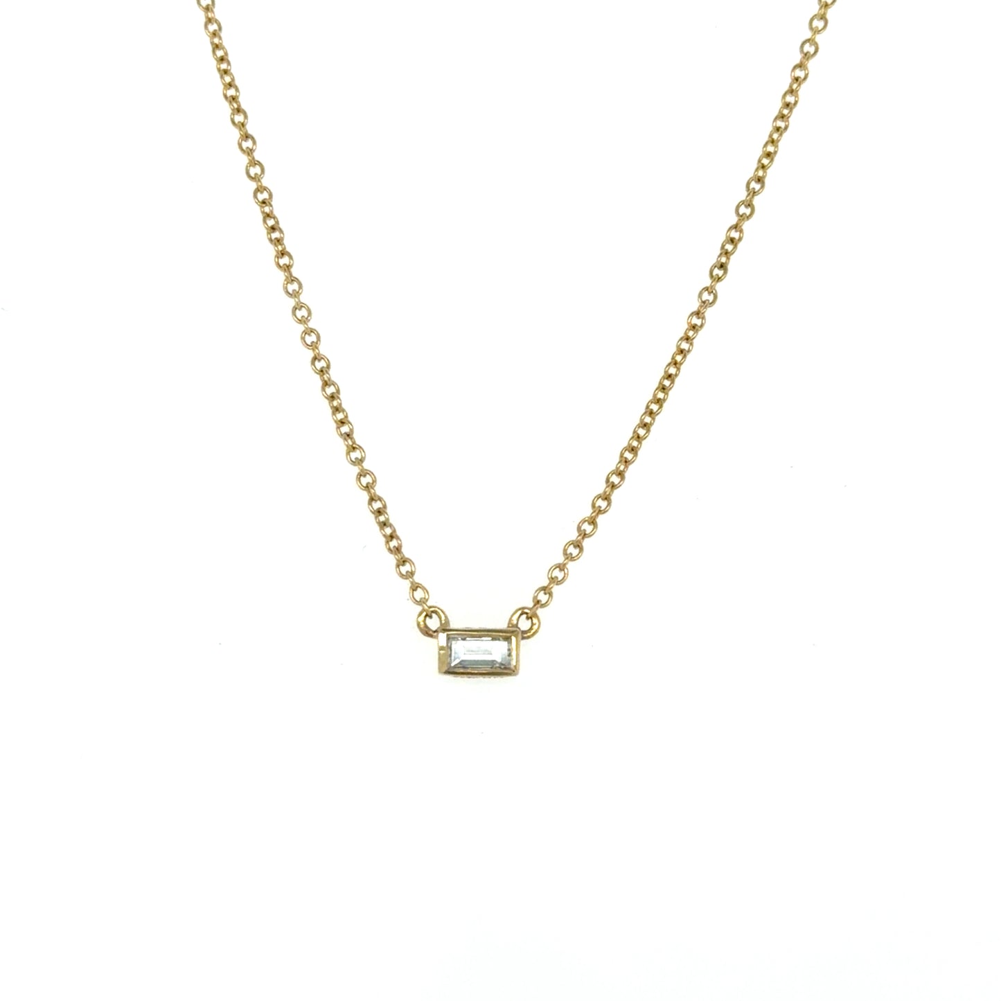 0.11 CTW Bezel-Set Diamond Solitaire Pendant in 14K Yellow Gold