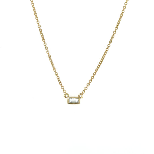0.11 CTW Bezel-Set Diamond Solitaire Pendant in 14K Yellow Gold