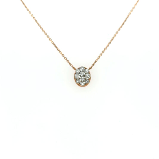 0.15 CTW Oval Diamond Pendant in 10K Rose Gold