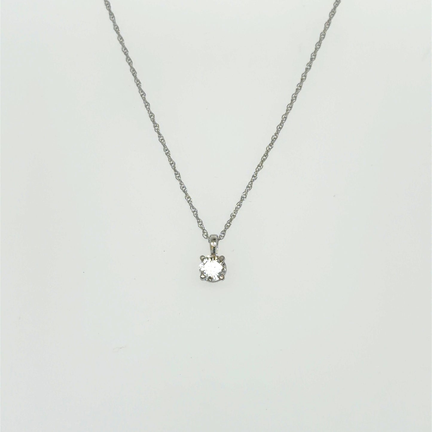 0.25 CTW Diamond Solitaire Pendant in 14K White Gold