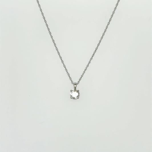 0.25 CTW Diamond Solitaire Pendant in 14K White Gold