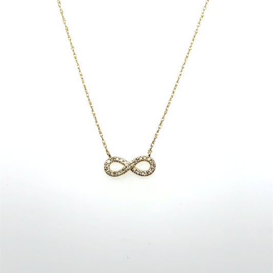 0.10CTW Diamond Infinity Pendant in 10K Yellow Gold