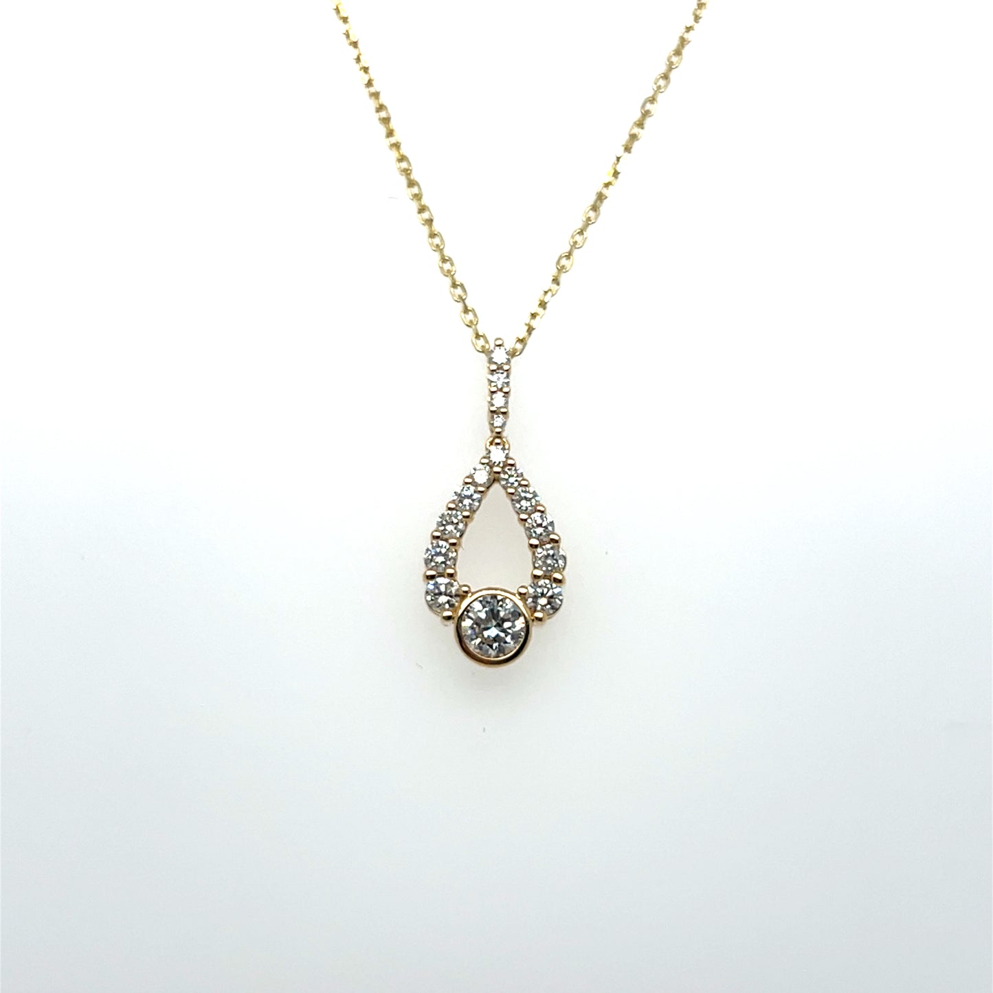 0.75CTW Diamond Pendant in 10K Yellow Gold