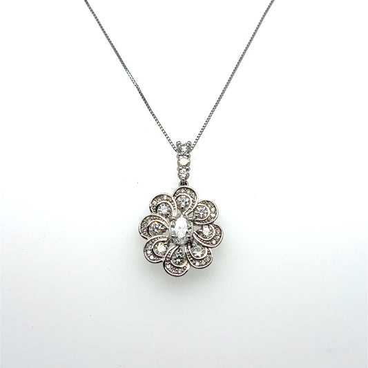 1.27CTW Diamond Pendant with 0.38CT Center in Platinum