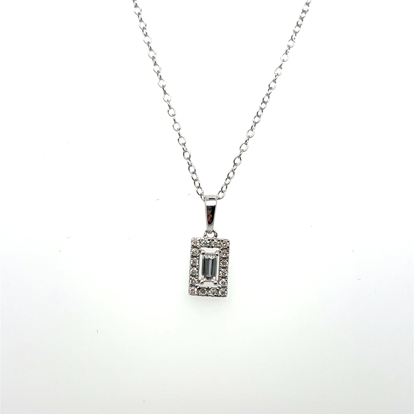 0.25CTW Diamond Pendant in 10K White Gold