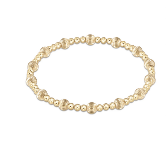 e. newton dignity sincerity pattern 5mm bead bracelet - gold