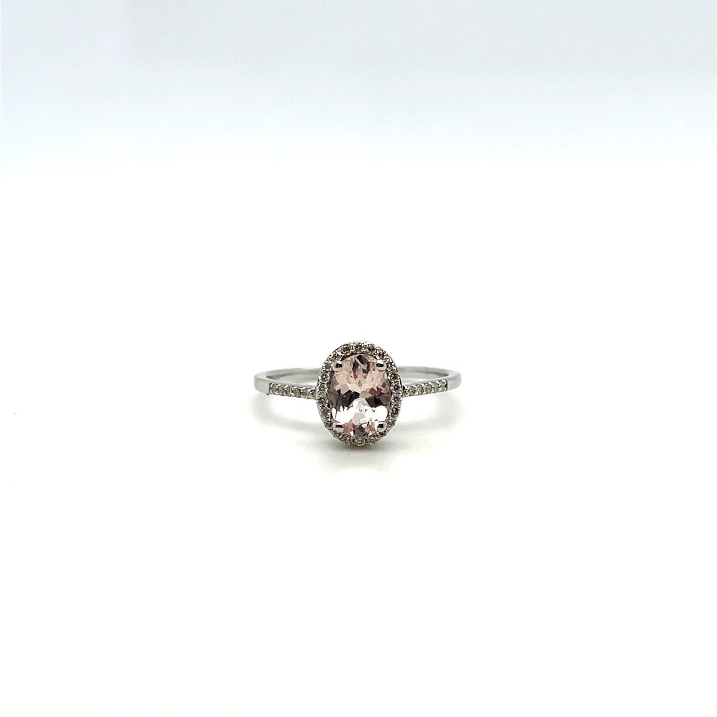 0.75CT Morganite & 0.13CTW Diamond Ring in 10K White Gold