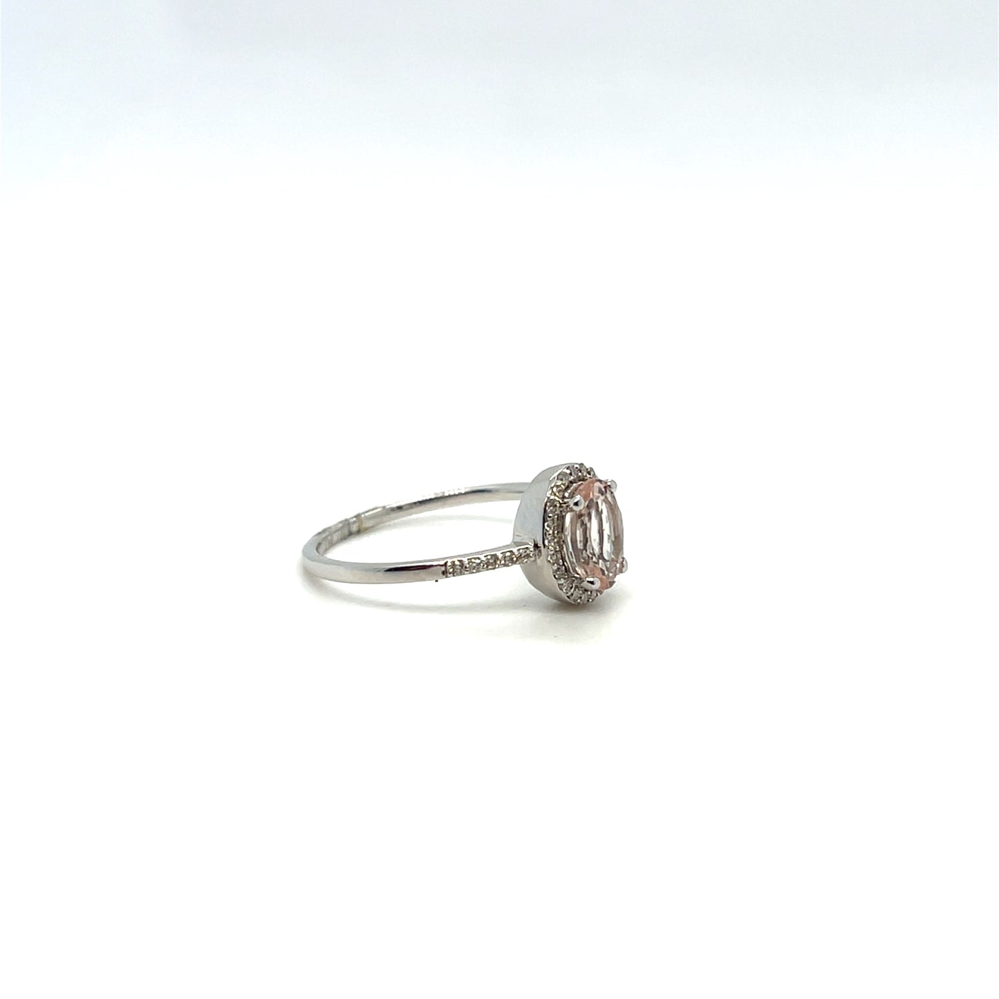 0.75CT Morganite & 0.13CTW Diamond Ring in 10K White Gold