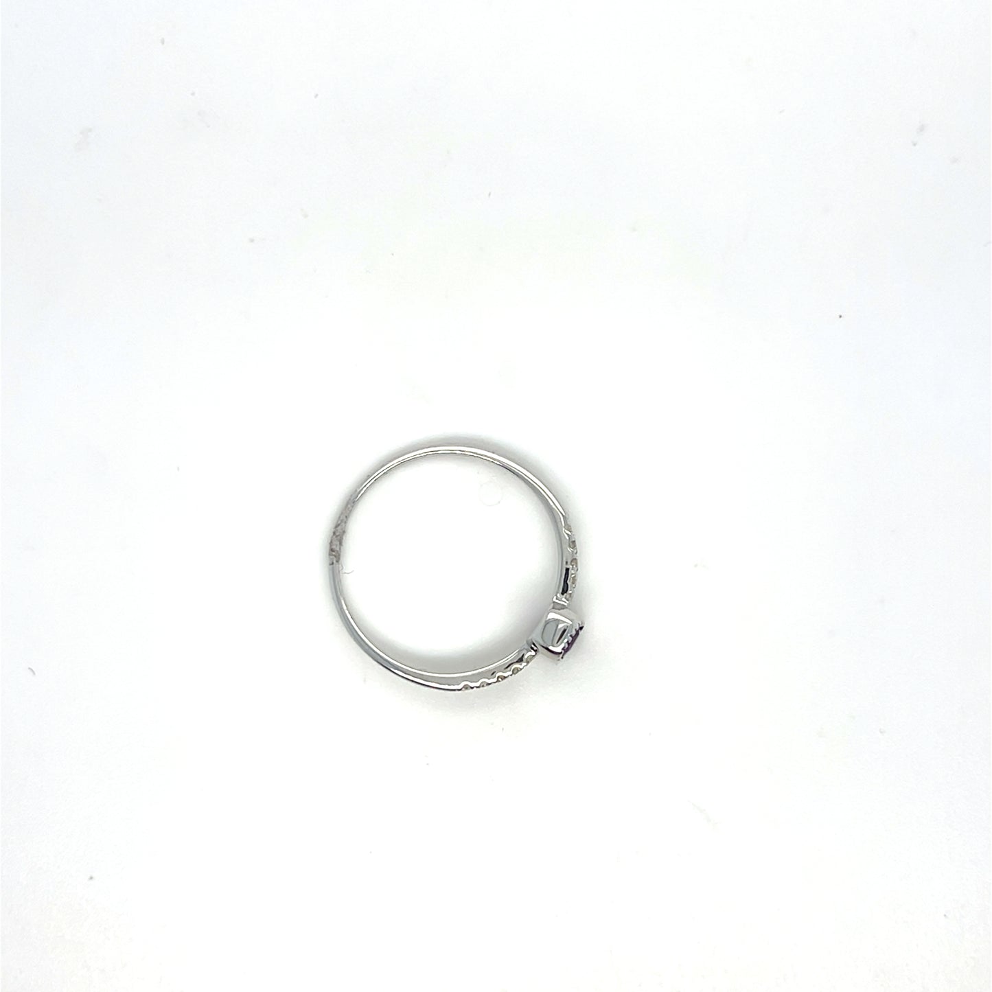 Amethyst & 0.10CTW Diamond Ring in 10K White Gold