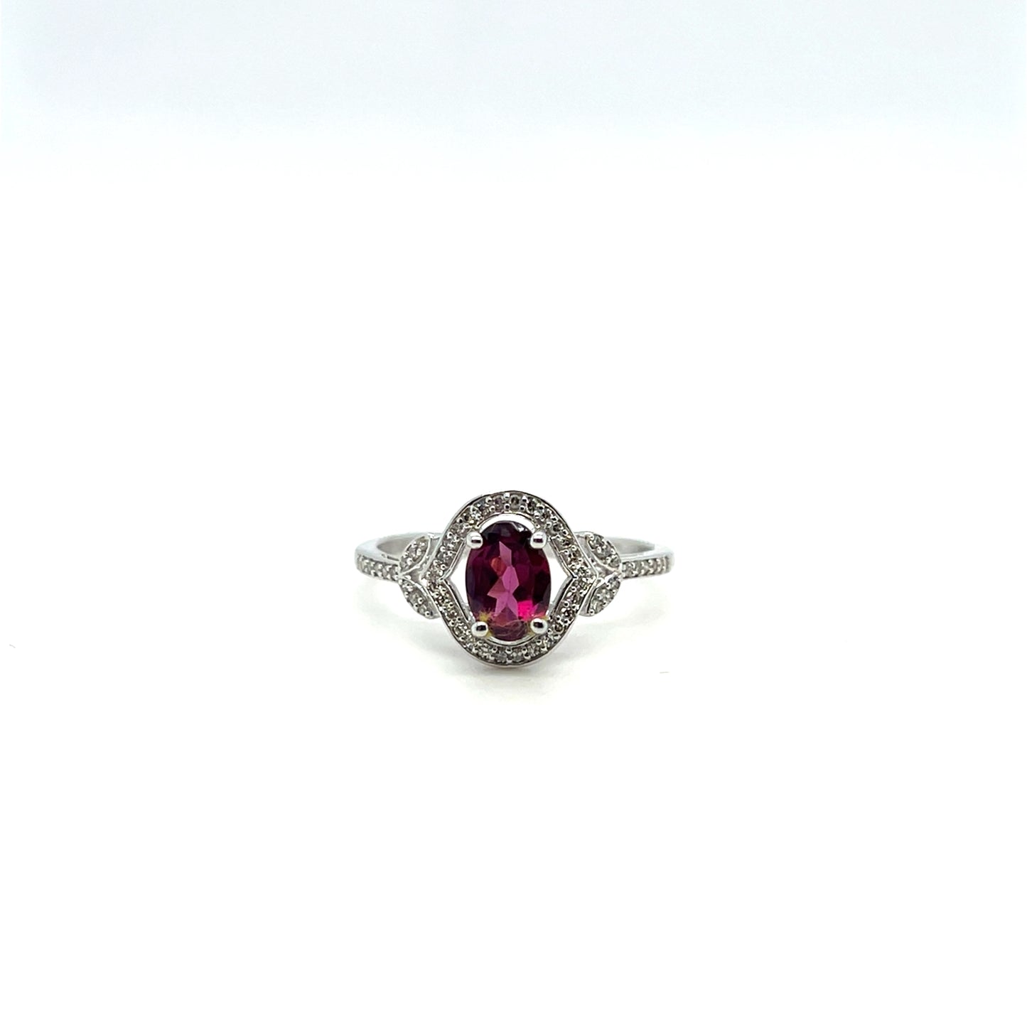 Rhodolite Garnet & 0.13CTW Diamond Ring in 14K White Gold