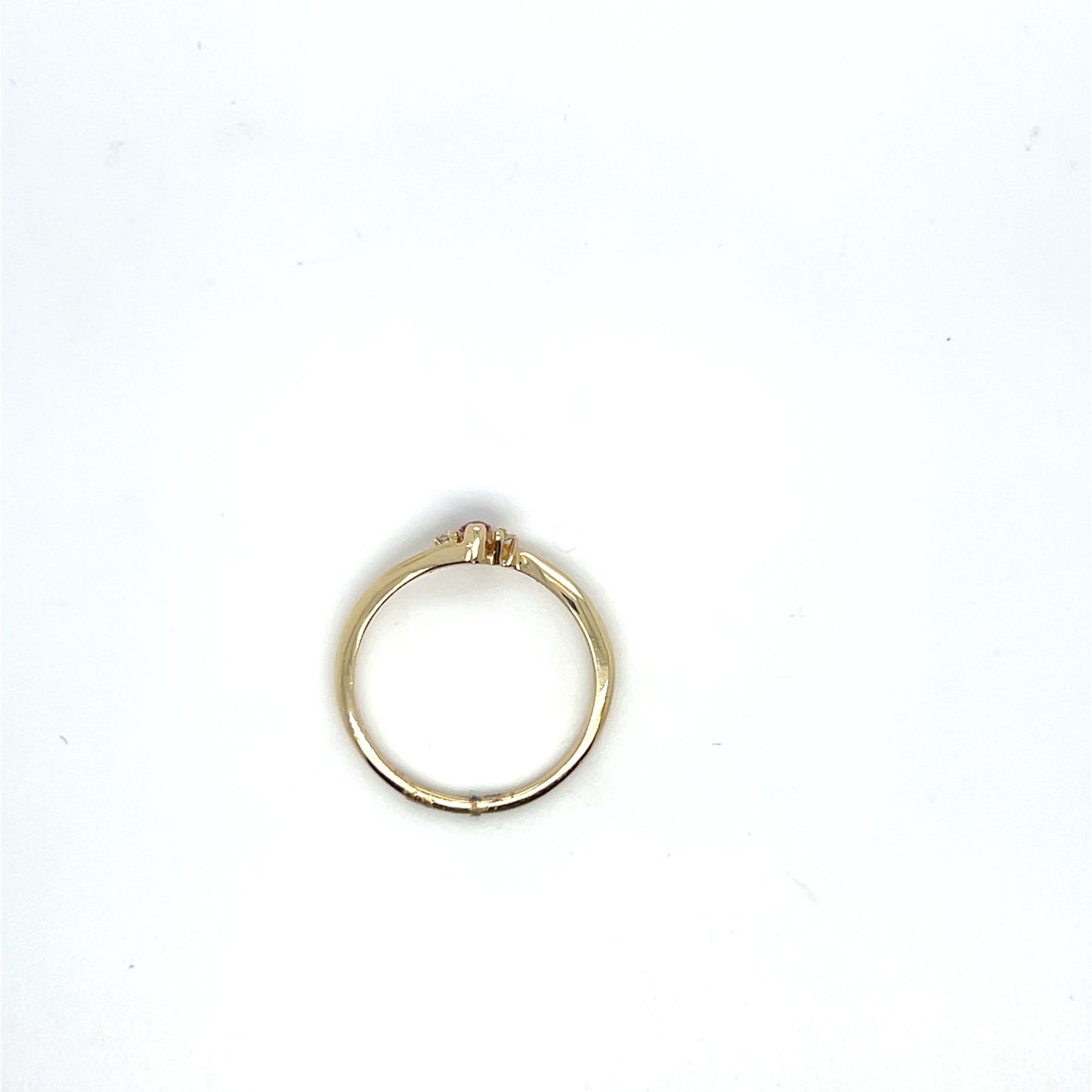0.05CTW Diamond & Ruby Ring in 14K Yellow Gold