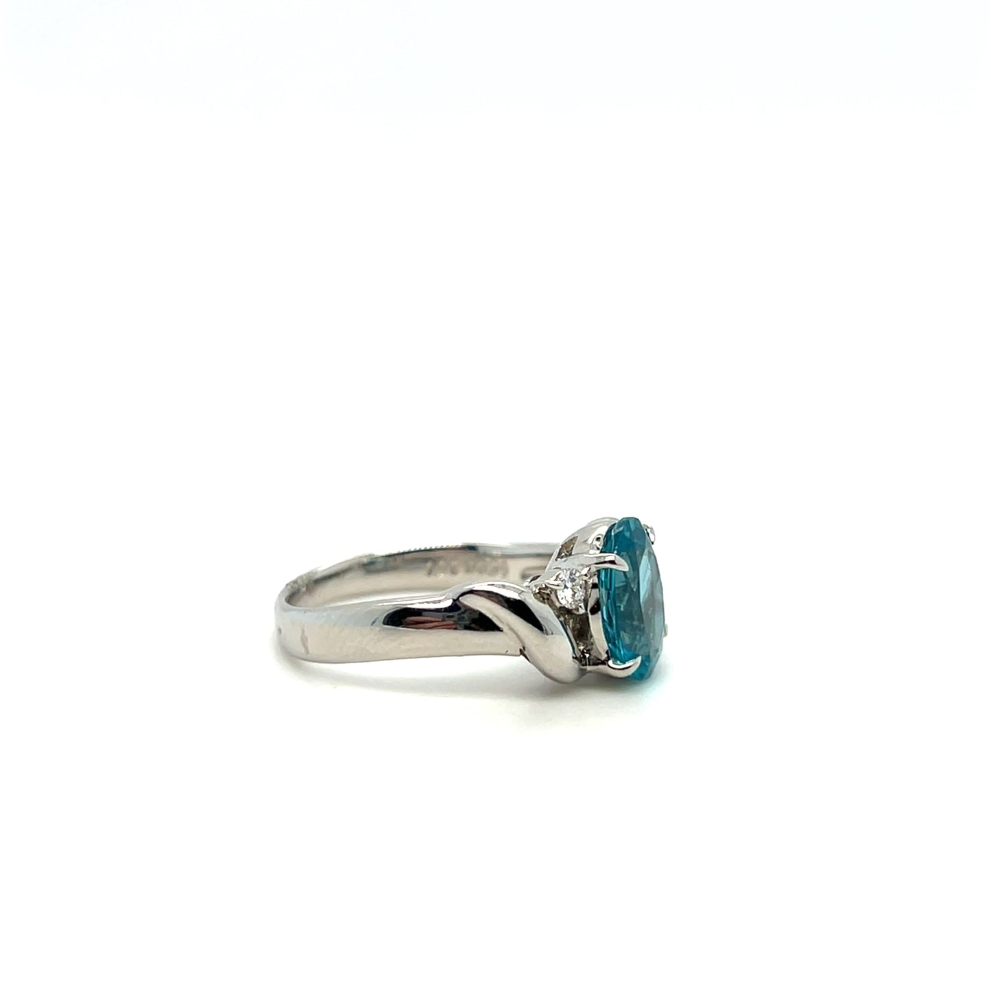 0.95CT Apatite & 0.09CTW Diamond Ring in Platinum