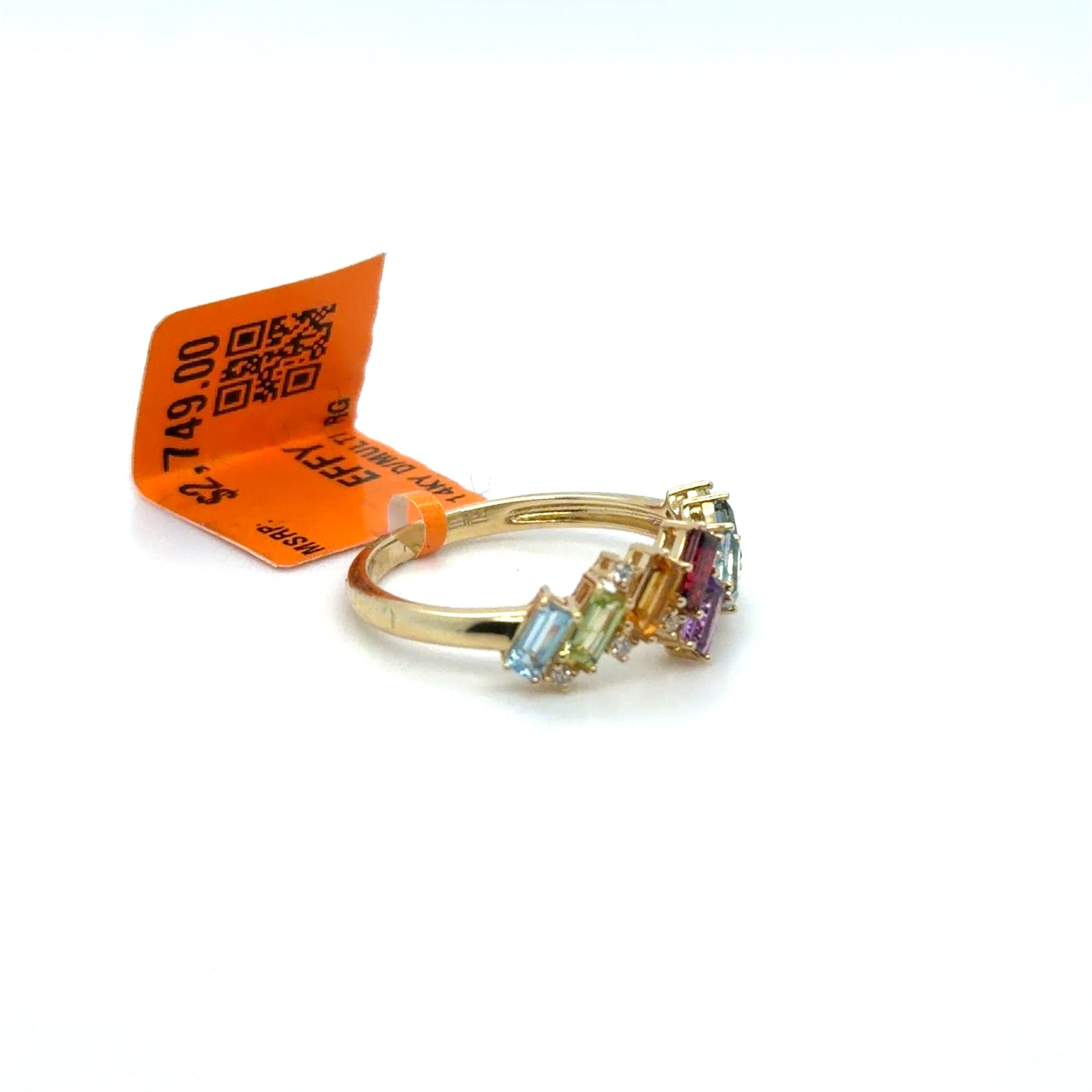 Multi-Color Gemstones Multi-Color Baguette Ring in 14K Yellow Gold