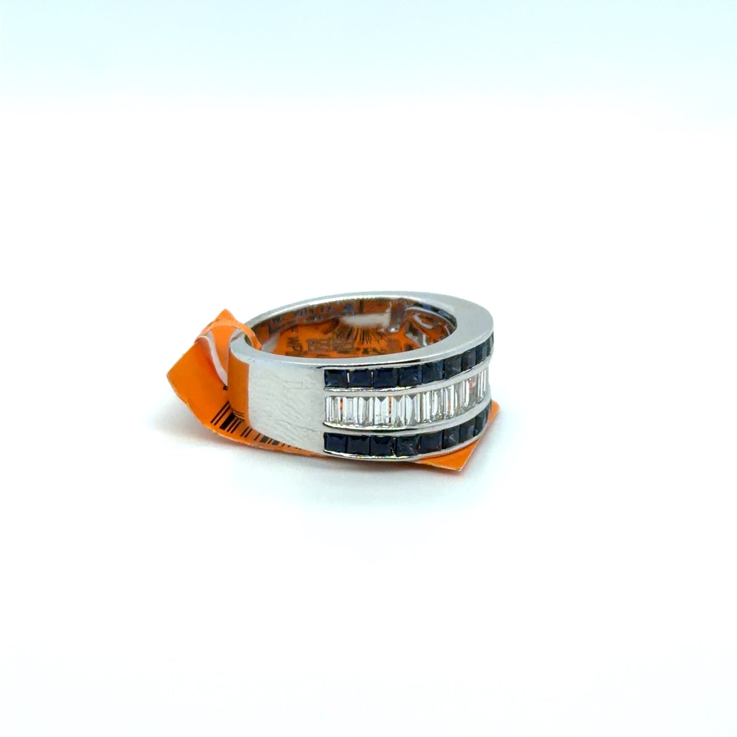 2.86 CTW Sapphire & Natural Diamond Wide Band in 14K White Gold