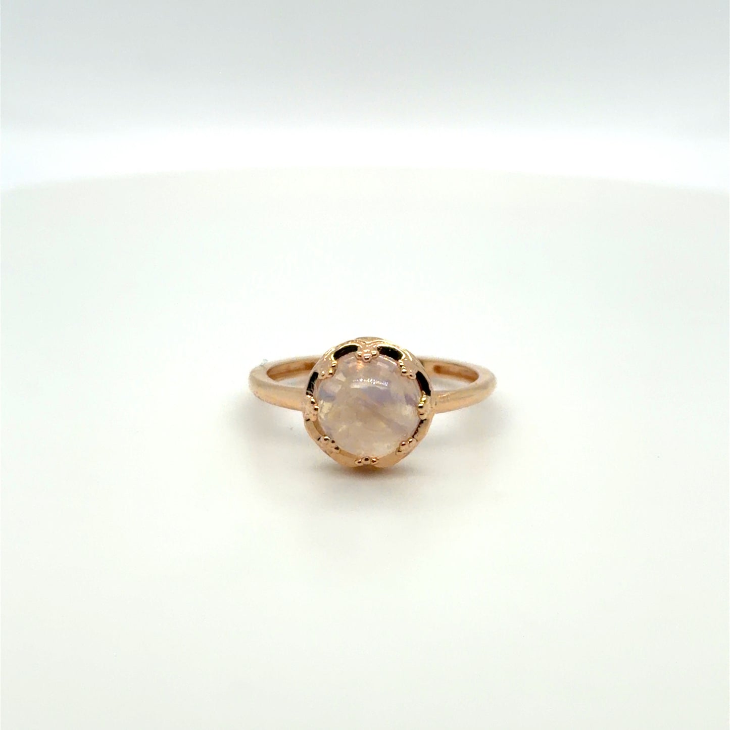 Moonstone Colored Stone Ring in 10K Rose Gold