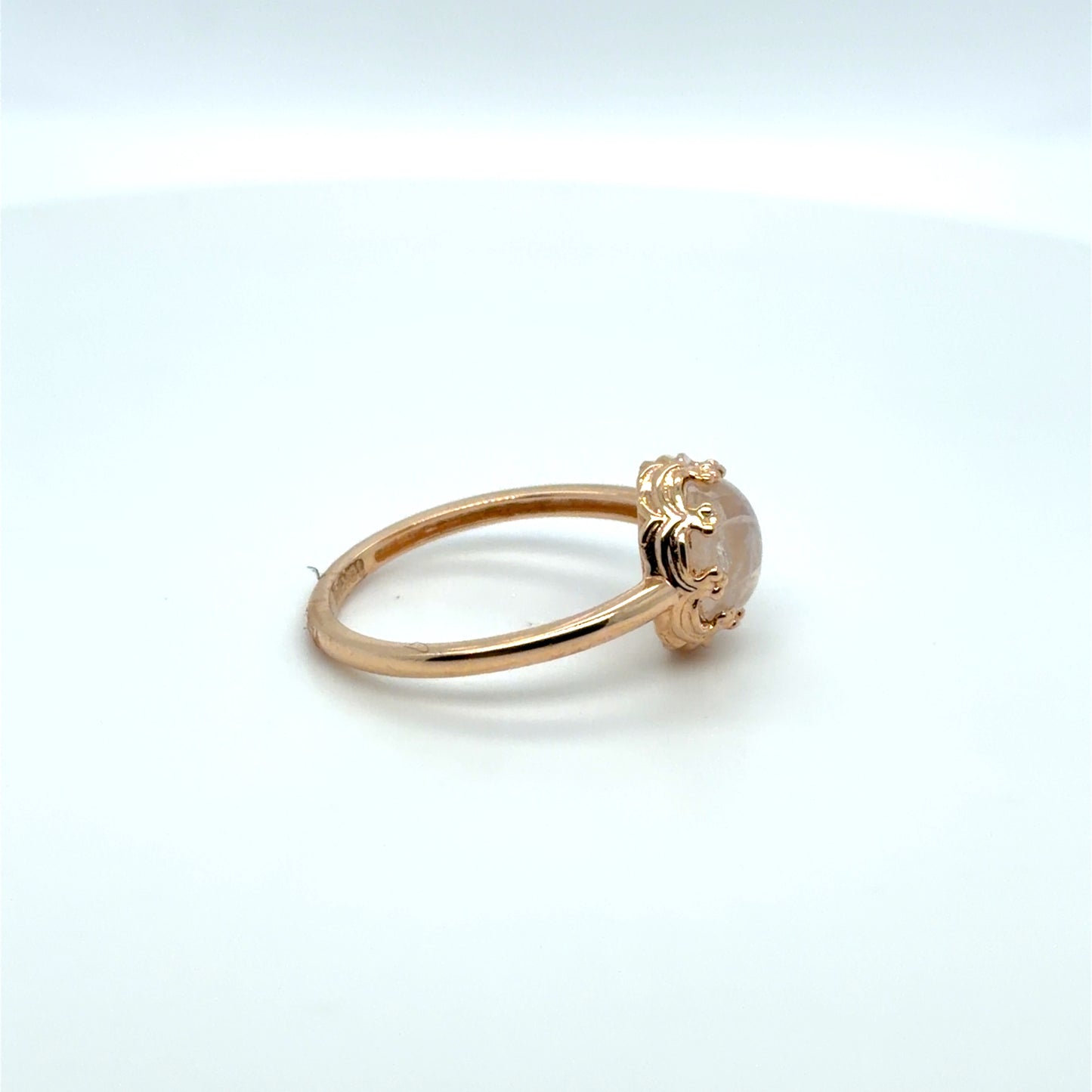 Moonstone Colored Stone Ring in 10K Rose Gold