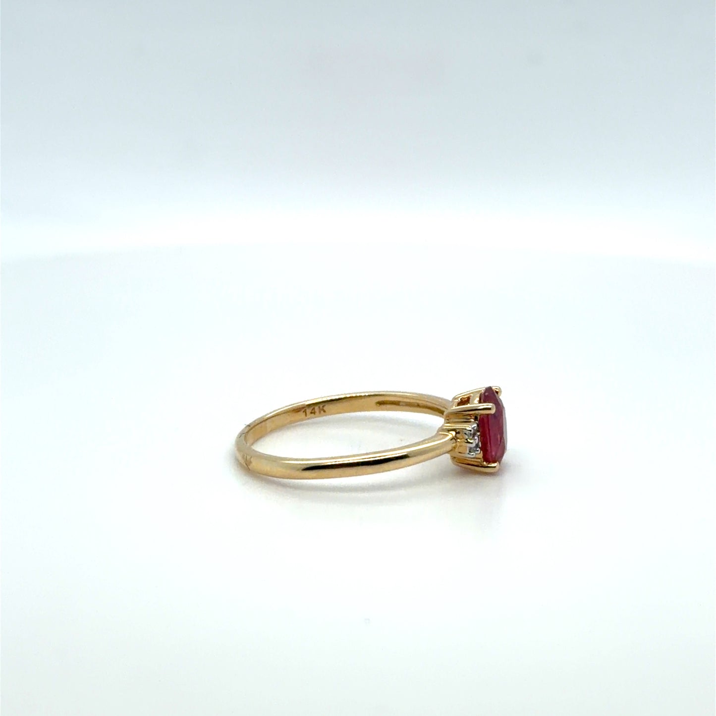 1 CT Ruby & Natural Diamond Accented Ring in 14K Yellow Gold