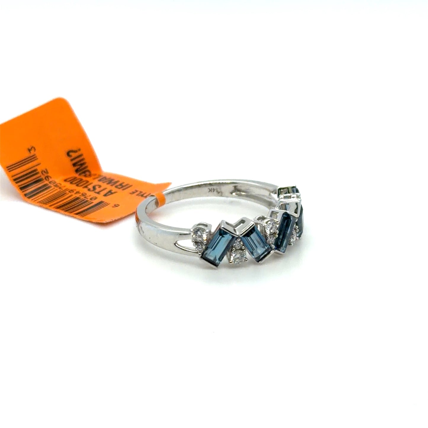 EFFY 1.10 CT London Blue Topaz & Natural Diamond Multi-Shape Wide Band in 14K White Gold