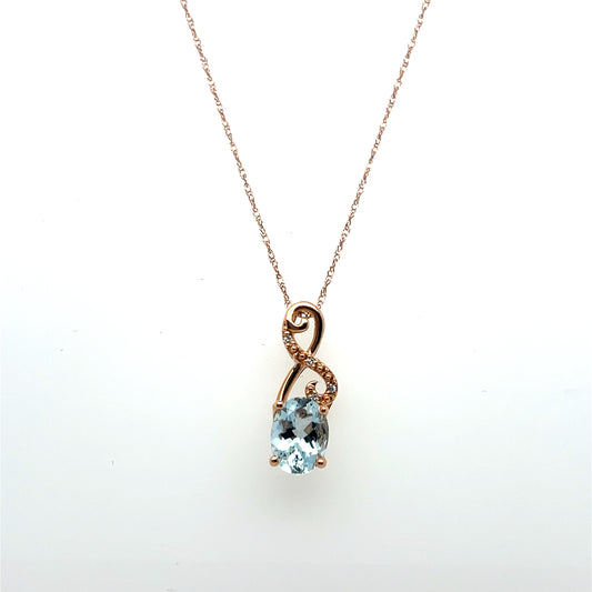 1.64CT Gemstone & 0.02CTW Diamond Pendant in 14K Rose Gold