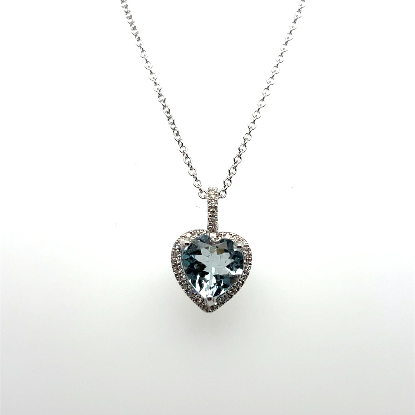 Effy 1.50CT Aquamarine & 0.13CTW Diamond Pendant in 14K White Gold