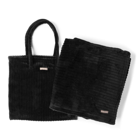 Hello Mello On My Way Tote Blanket - Black