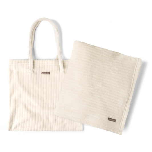 Hello Mello On My Way Tote Blanket - Ivory