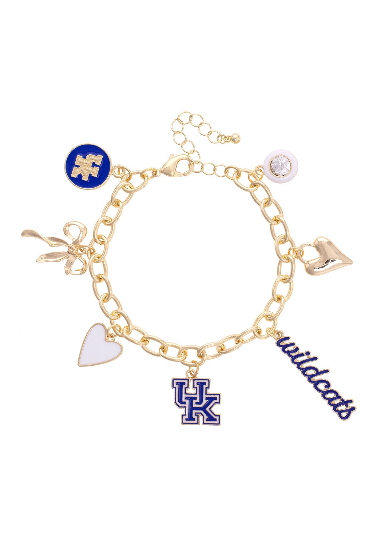 Kentucky Wildcats Enamel Icons Charm Bracelet in Shiny Gold