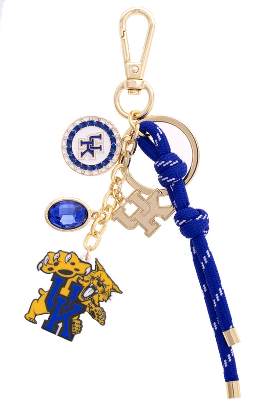 Kentucky Wildcats Bag charm in Blue and Shiny Gold