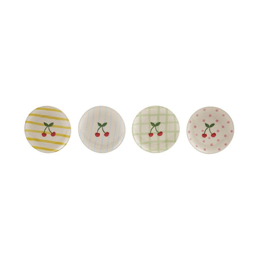 Hand-Painted Stoneware Plate with Cherries - assorted styles