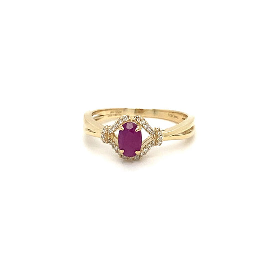 .10ctw Diamond and Ruby 14kt Yellow Gold Ring