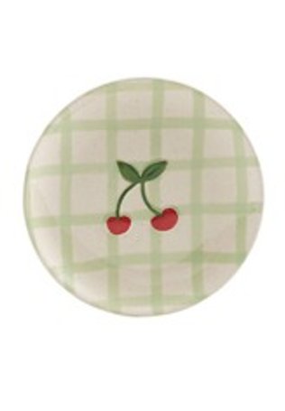 Hand-Painted Stoneware Plate with Cherries - assorted styles