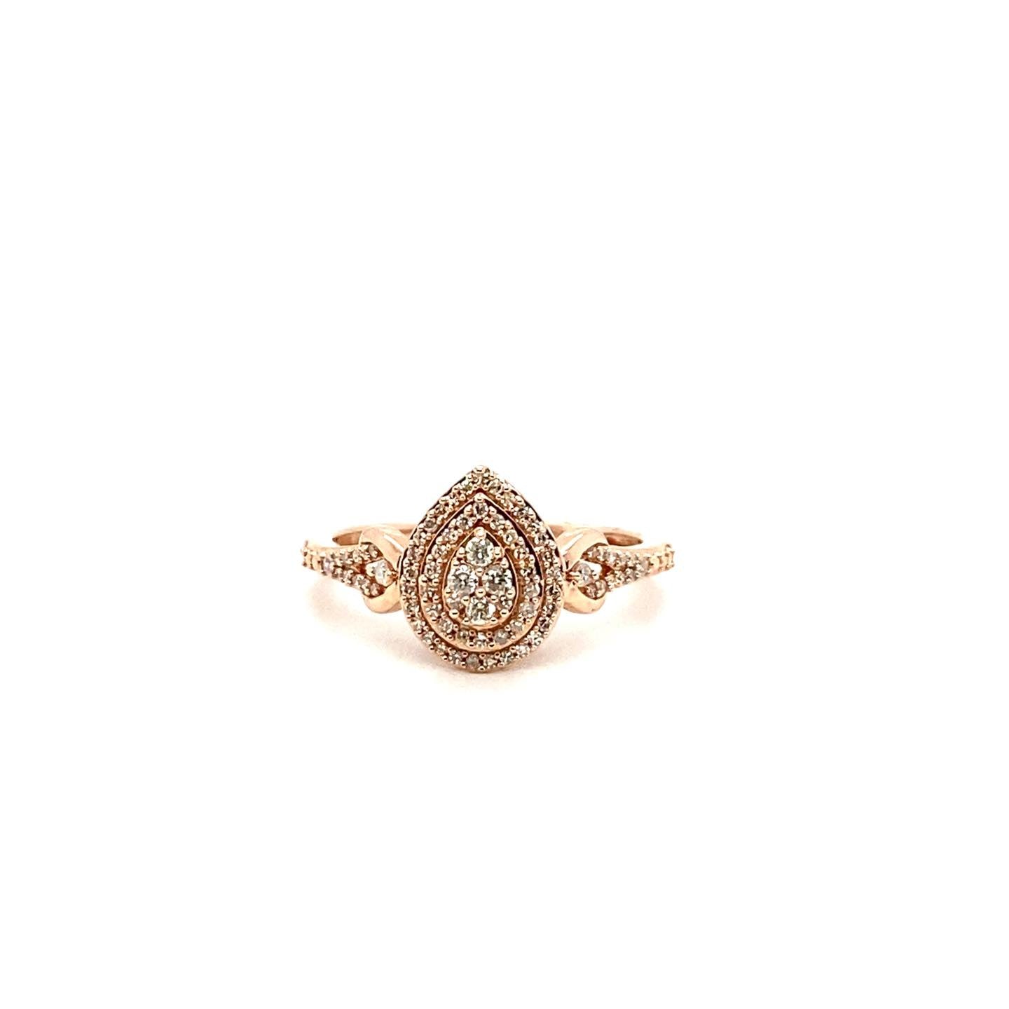 .25ctw Diamond Pear Shaped 10kt Rose Gold Ring