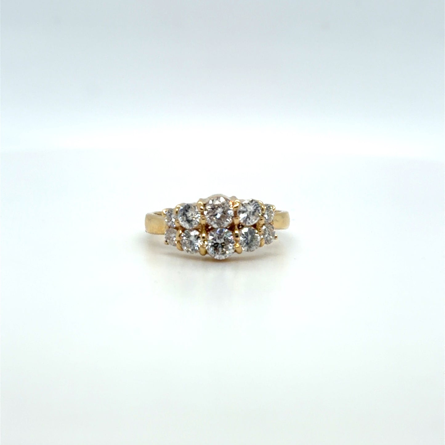 1.10 CTW Natural Diamond Modern Pyramid Ring in 18K Yellow Gold