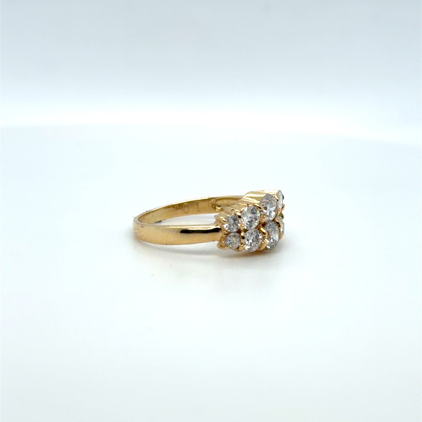1.10 CTW Natural Diamond Modern Pyramid Ring in 18K Yellow Gold