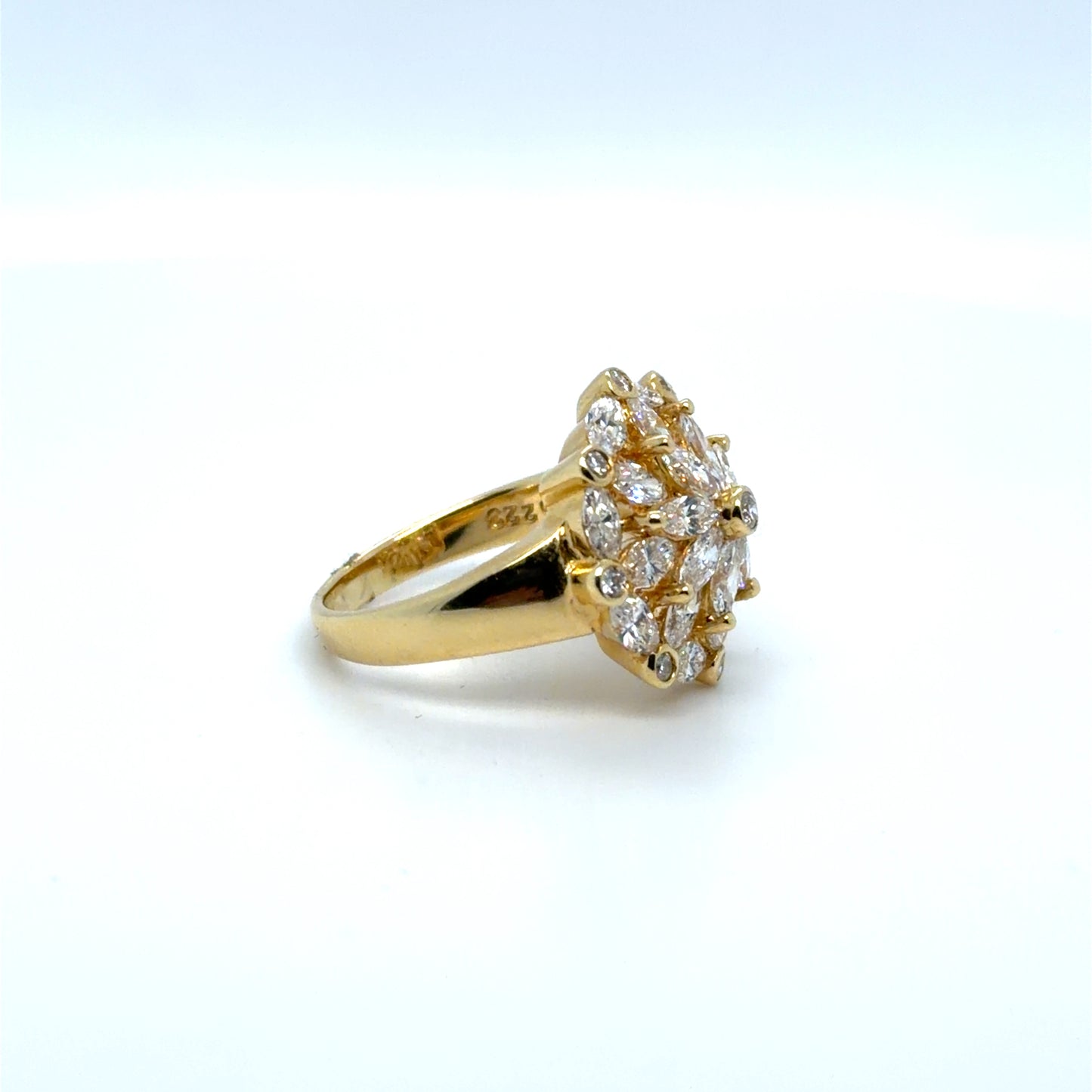 2.23 CTW Natural Diamond Antique Multi-Shape Circle Ring in 18K Yellow Gold