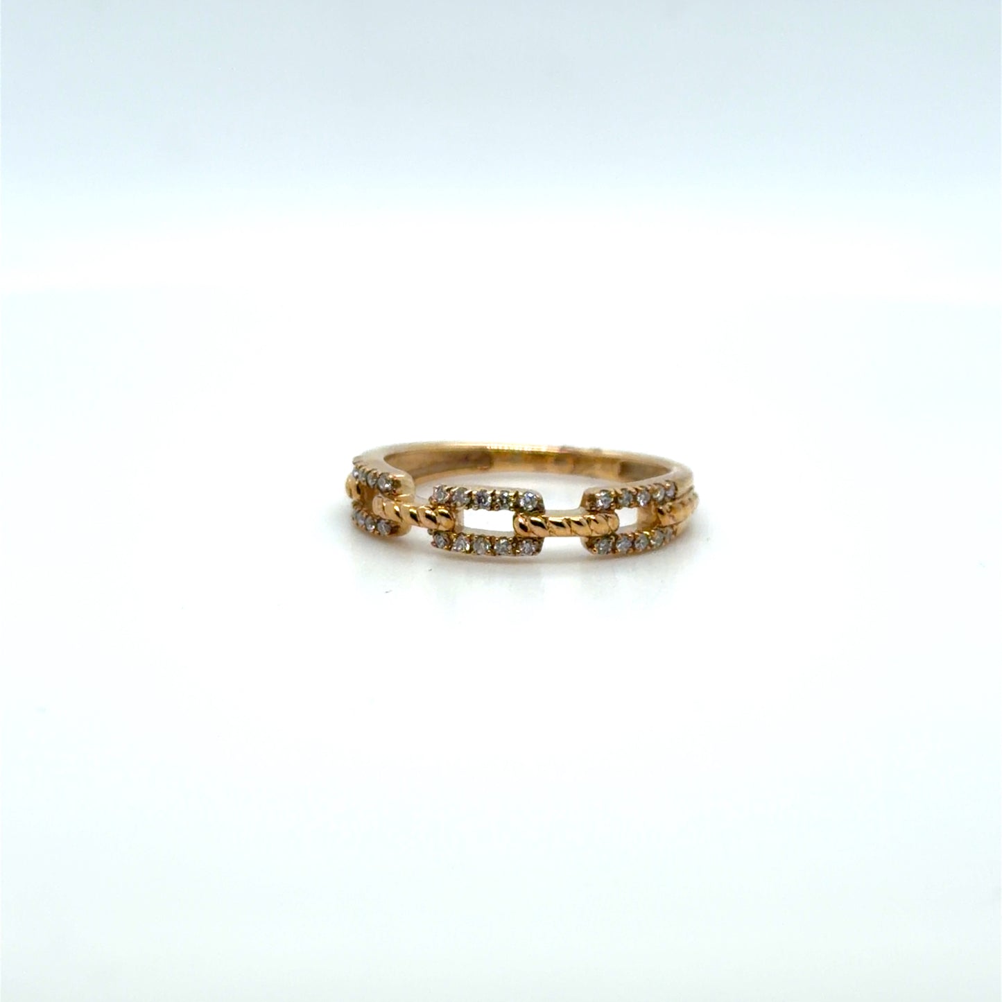 0.13 CTW Natural Diamond Link Ring in 10K Yellow Gold