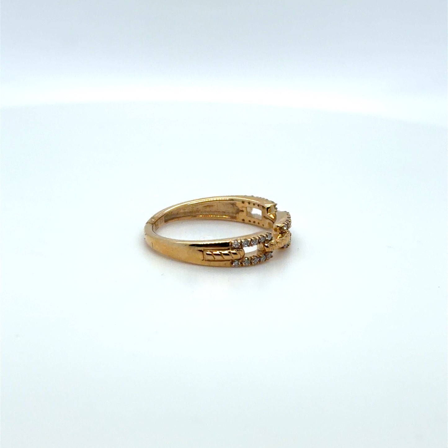 0.13 CTW Natural Diamond Link Ring in 10K Yellow Gold