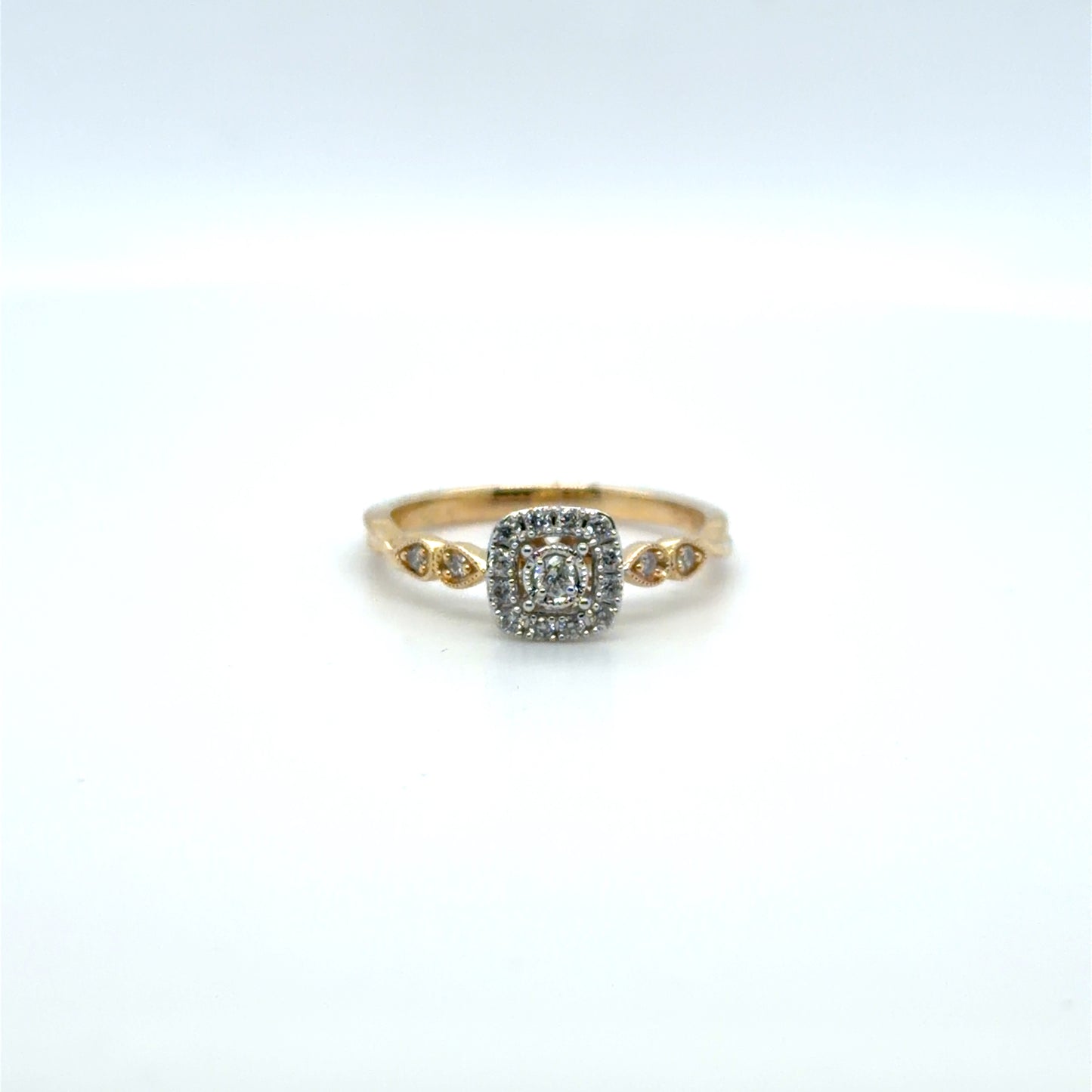 0.10 CTW Natural Diamond Vintage-Inspired Ring in 10K Yellow Gold