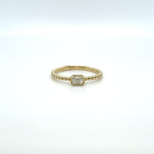 0.26 CTW Natural Diamond Emerald-Cut Cluster Ring in 14K Yellow Gold