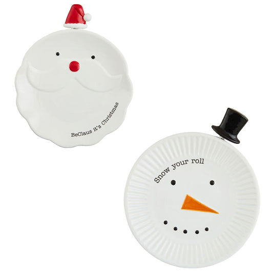 Santa & Snowman Cheese Plate Set