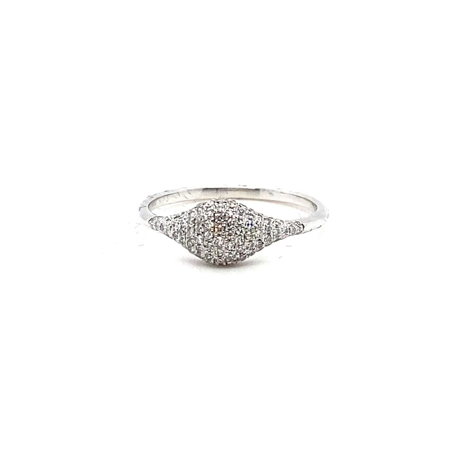 1/4ctw Diamond Pave White Gold Ring