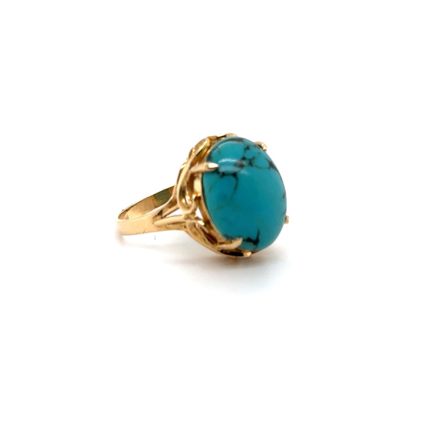 18kt Yellow Gold Turquoise Ring