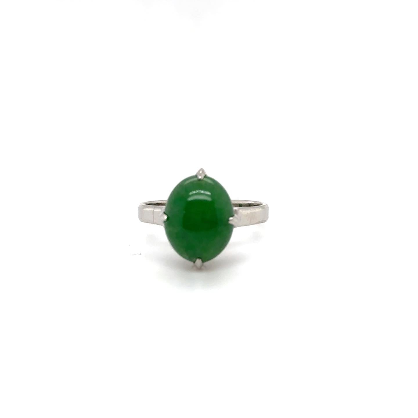 3.88ct Jade Platinum Ring