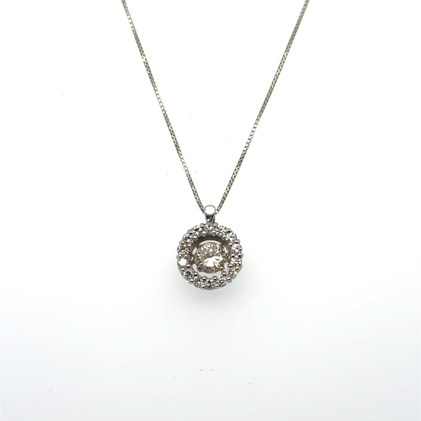 .50ctw Dancing Diamond Platinum Pendant with Chain