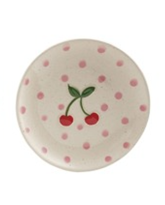 Hand-Painted Stoneware Plate with Cherries - assorted styles