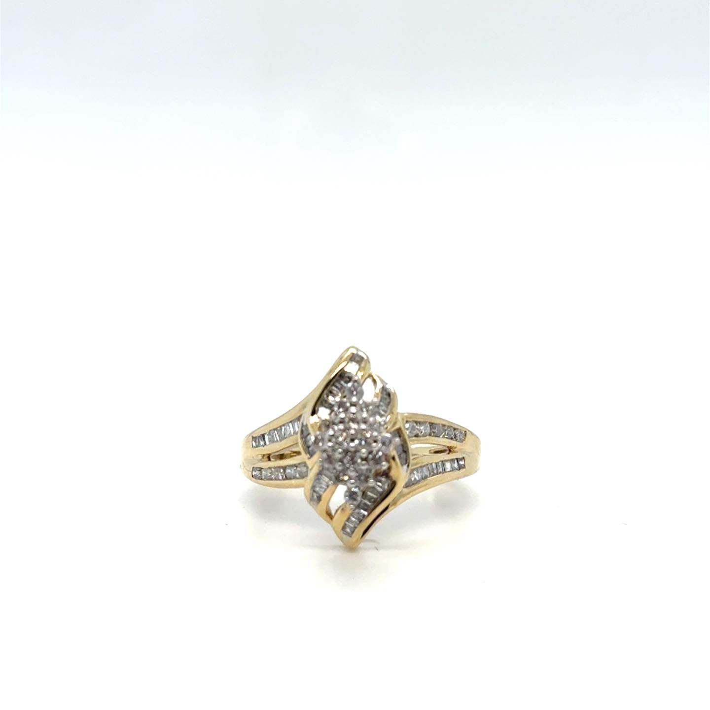 .50ctw Diamond Waterfall 10kt Yellow Gold Ring