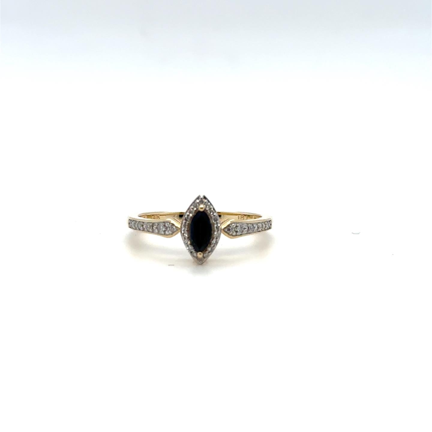 .10ctw Diamond and Sapphire 14kt Yellow Gold Ring