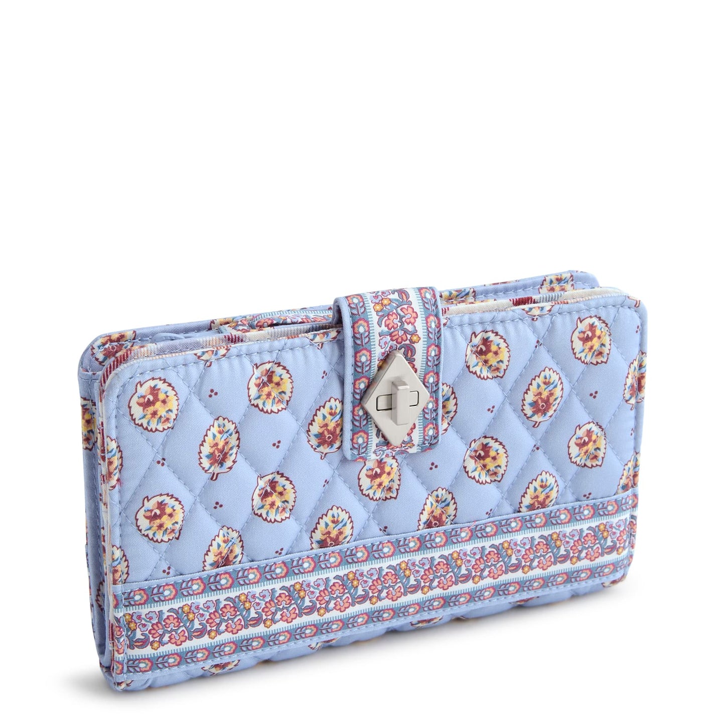 Vera Bradley Turnlock Wallet - Blue leaf